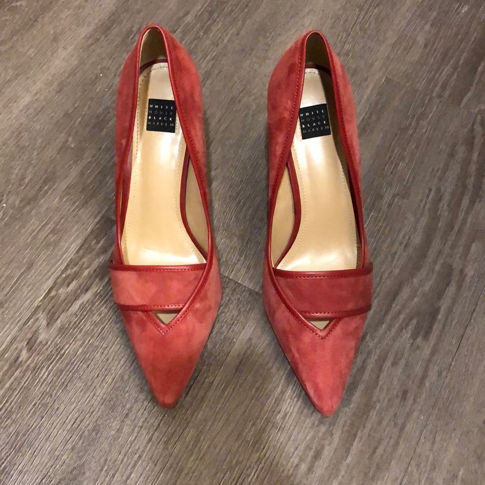 White House black market Red suede heel